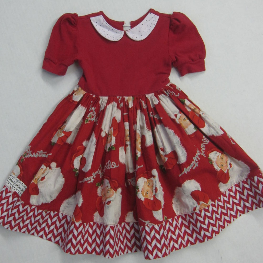 Vintage Girls Santa Claus Christmas Dress Retro